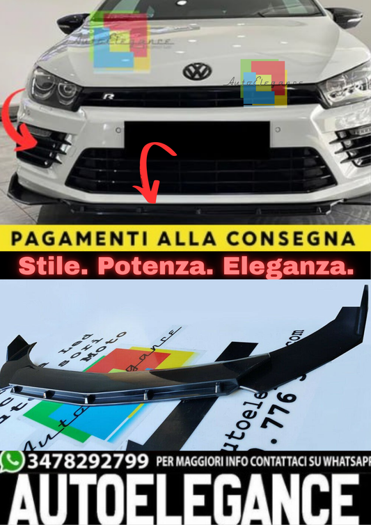 0037✨Splitter nero lucido adatto per VW Scirocco 08-16✨