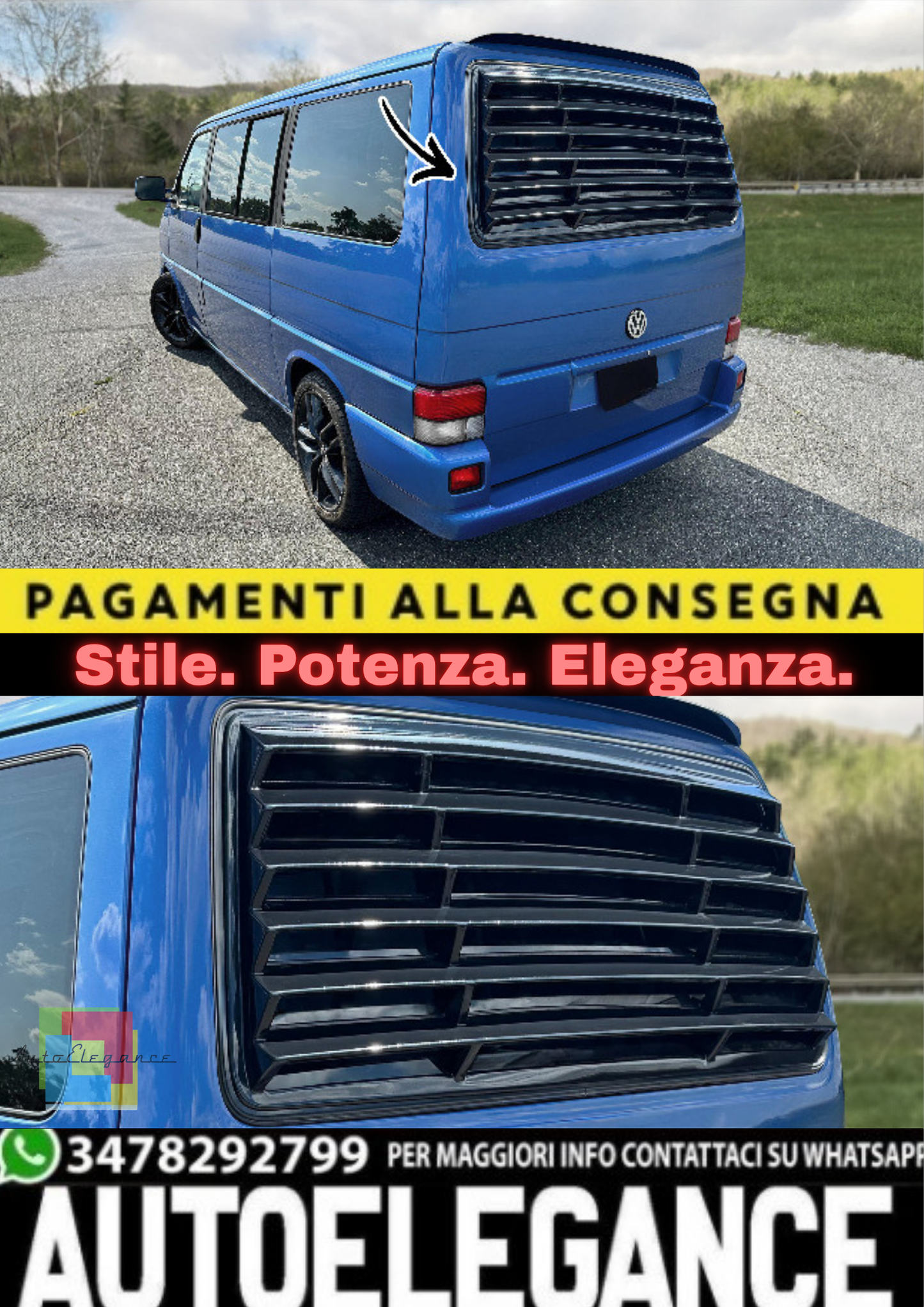✨Louver Lunotto Posteriore in ABS per Volkswagen T4 (1990–2003)✨
