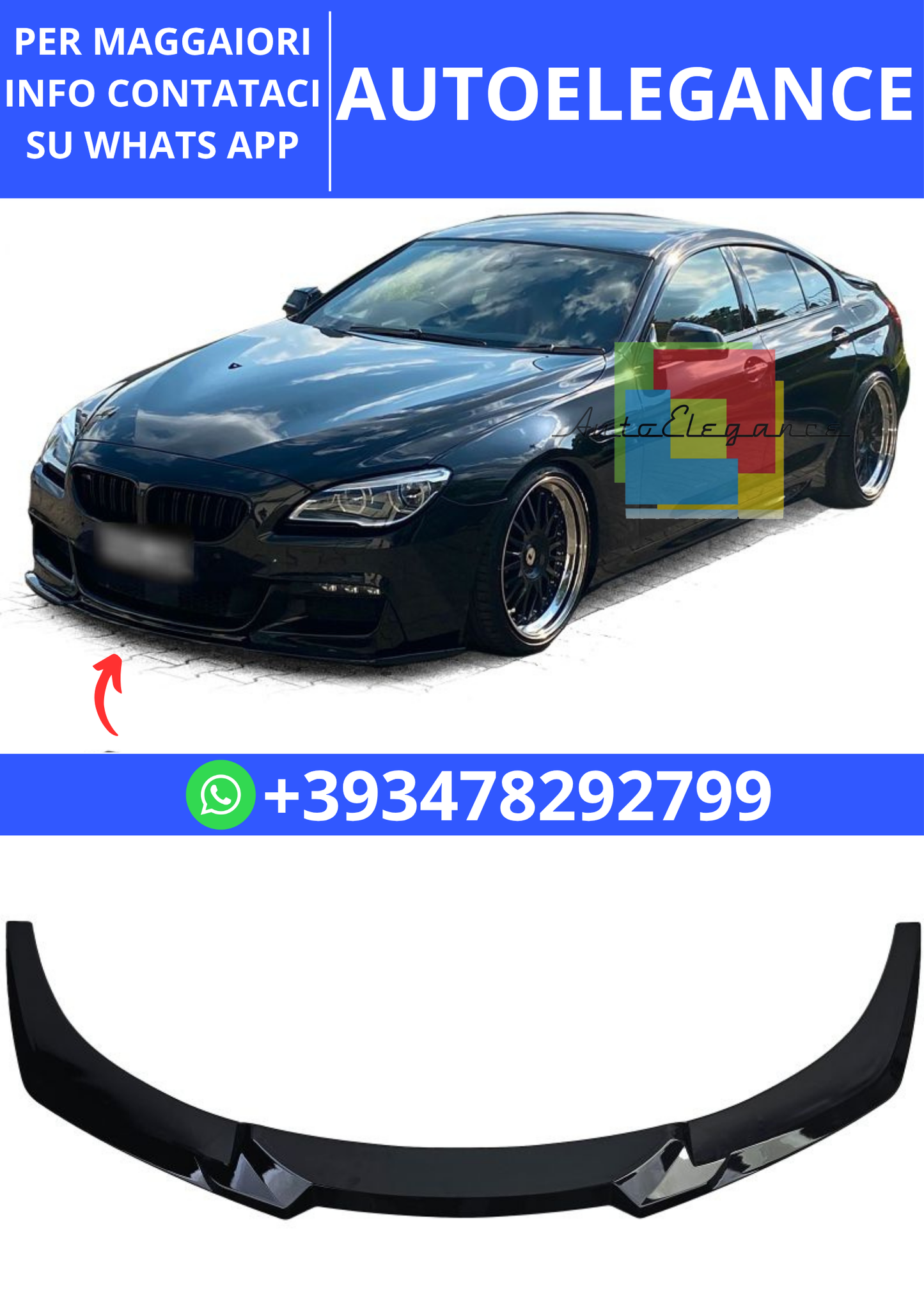 💫Spliter anteriore Lip Performance adatto per BMW Serie 6 F12 F13 F06💫