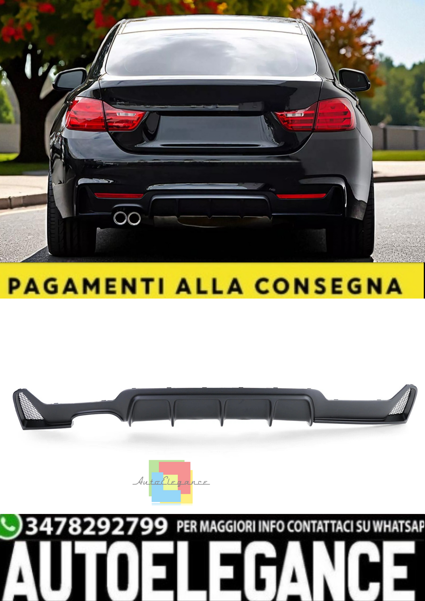 💫Diffusore Posteriore Performance Opaco (Matt) – Compatibile con BMW Serie 4 💫