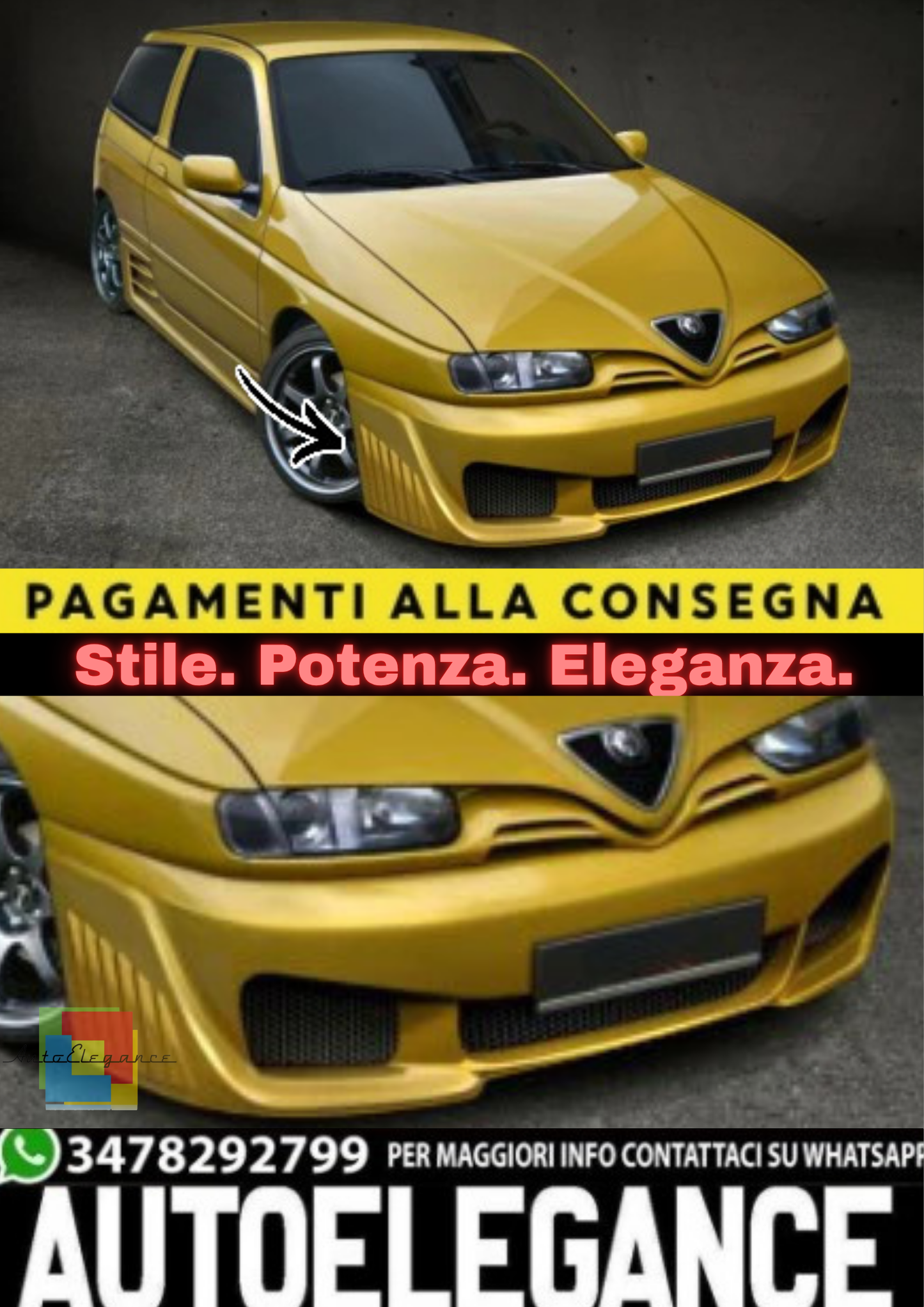 ✨Paraurti Anteriore in ABS per Alfa Romeo 145 (1994–2001)✨