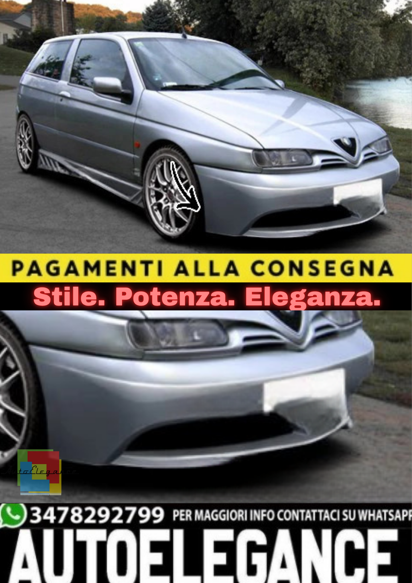 ✨Paraurti Anteriore in ABS per Alfa Romeo 159 (2005–2011)✨