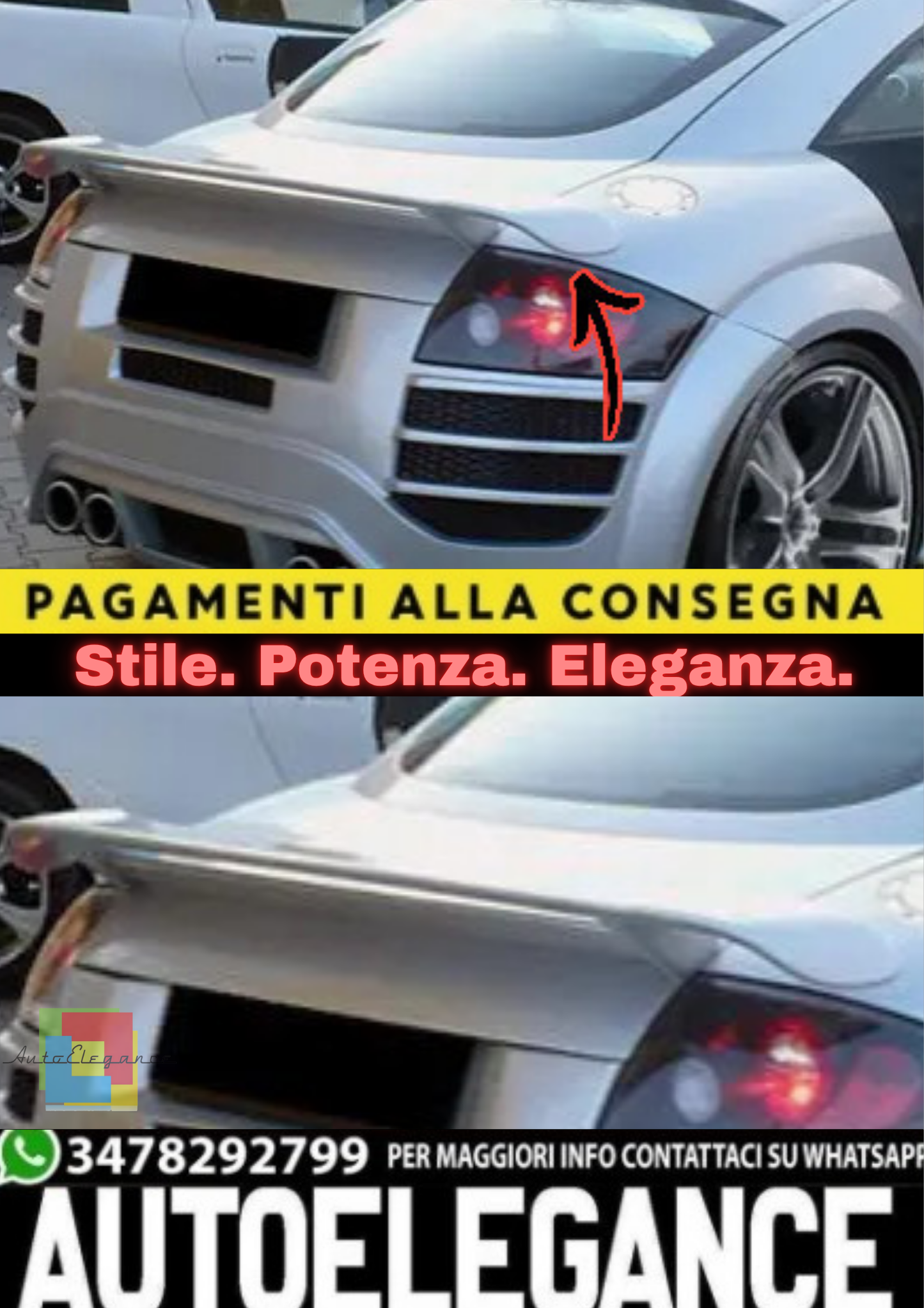 🔥Spoiler per Bagagliaio in ABS –  adatto per Audi TT 🔥