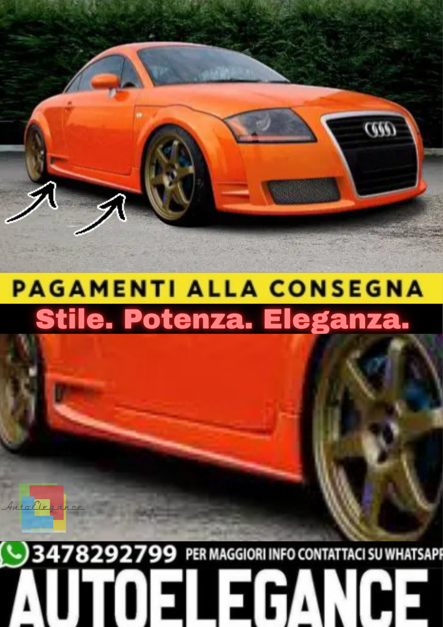 🔥Minigonne Laterali in ABS per Audi TT – Design Sportivo e Pulito🔥