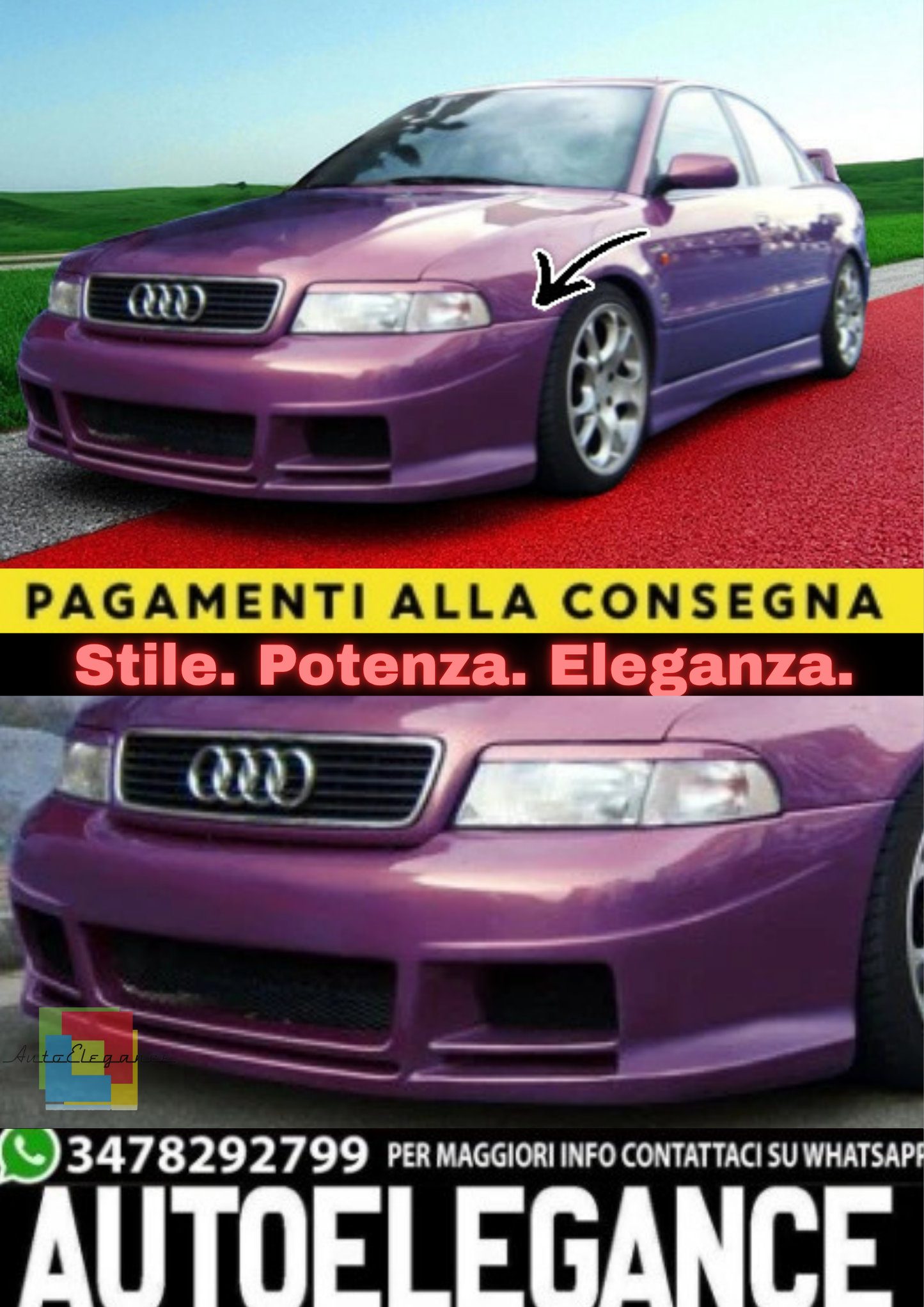 🔥Paraurti Anteriore adatto per Audi A4 B5 (8D) – 1994–2001🔥