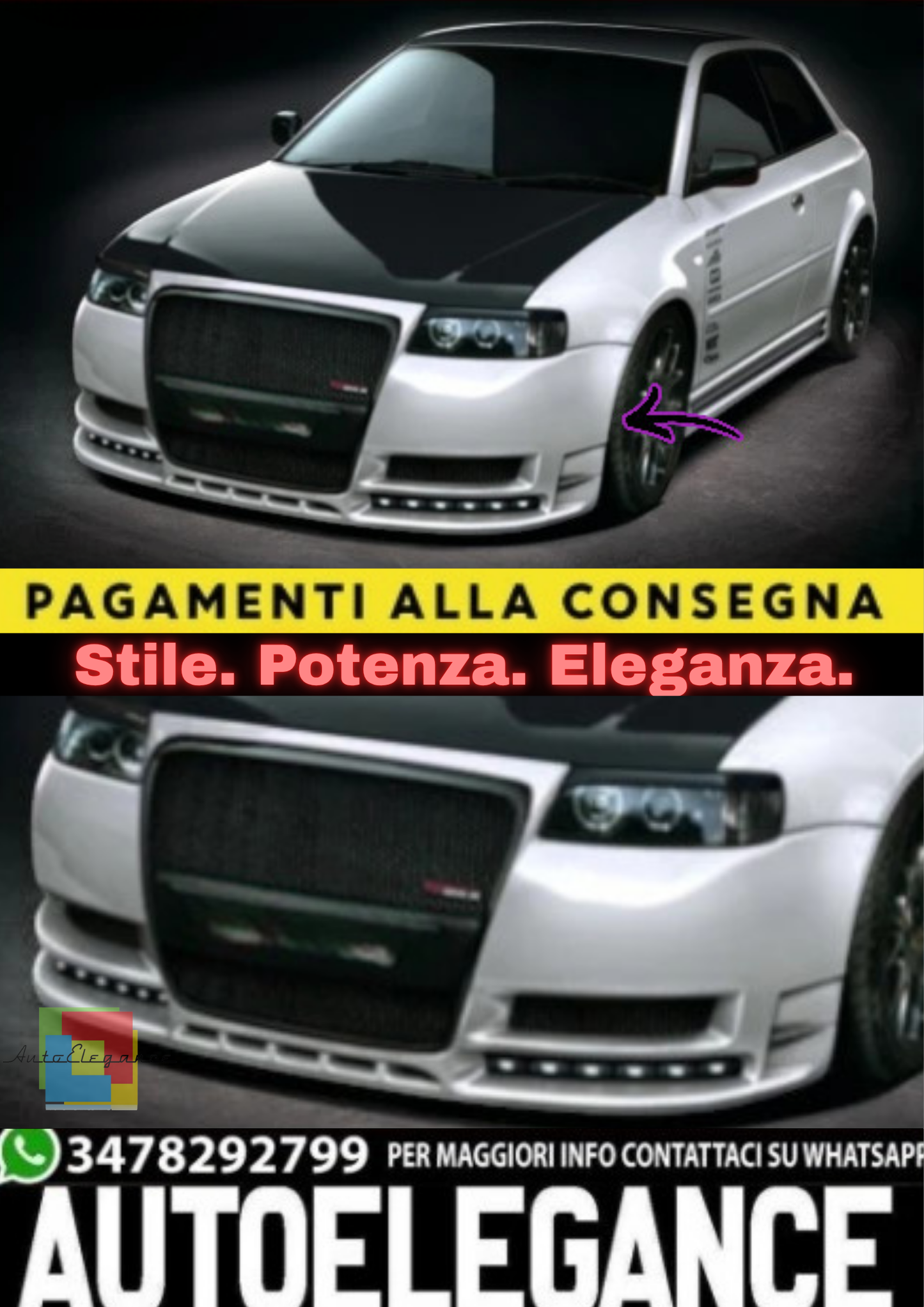 🔥 Paraurti Anteriore per Audi A3 8L (1996–2003)🔥