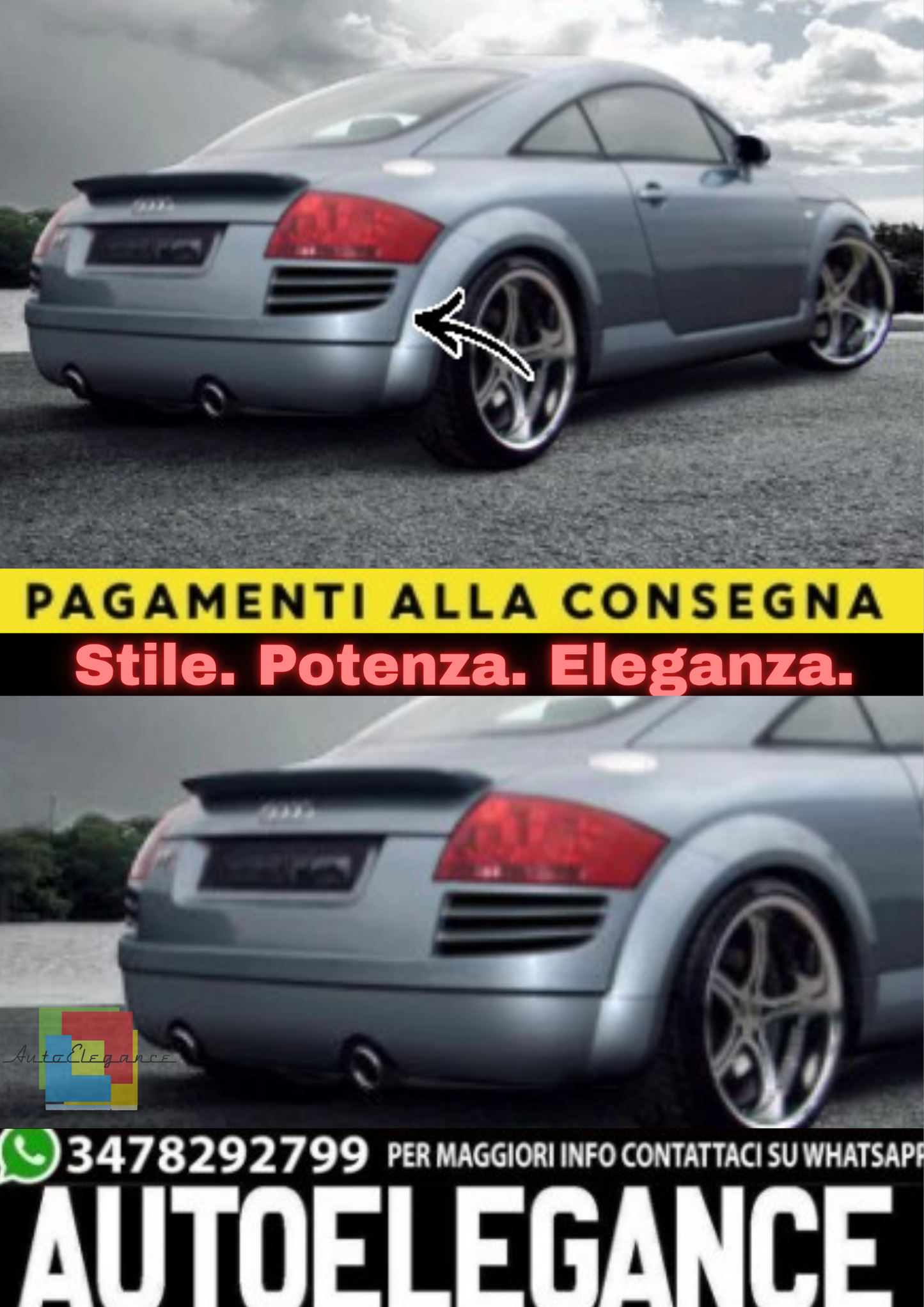 🔥 Paraurti Posteriore in ABS adatto per Audi TT🔥