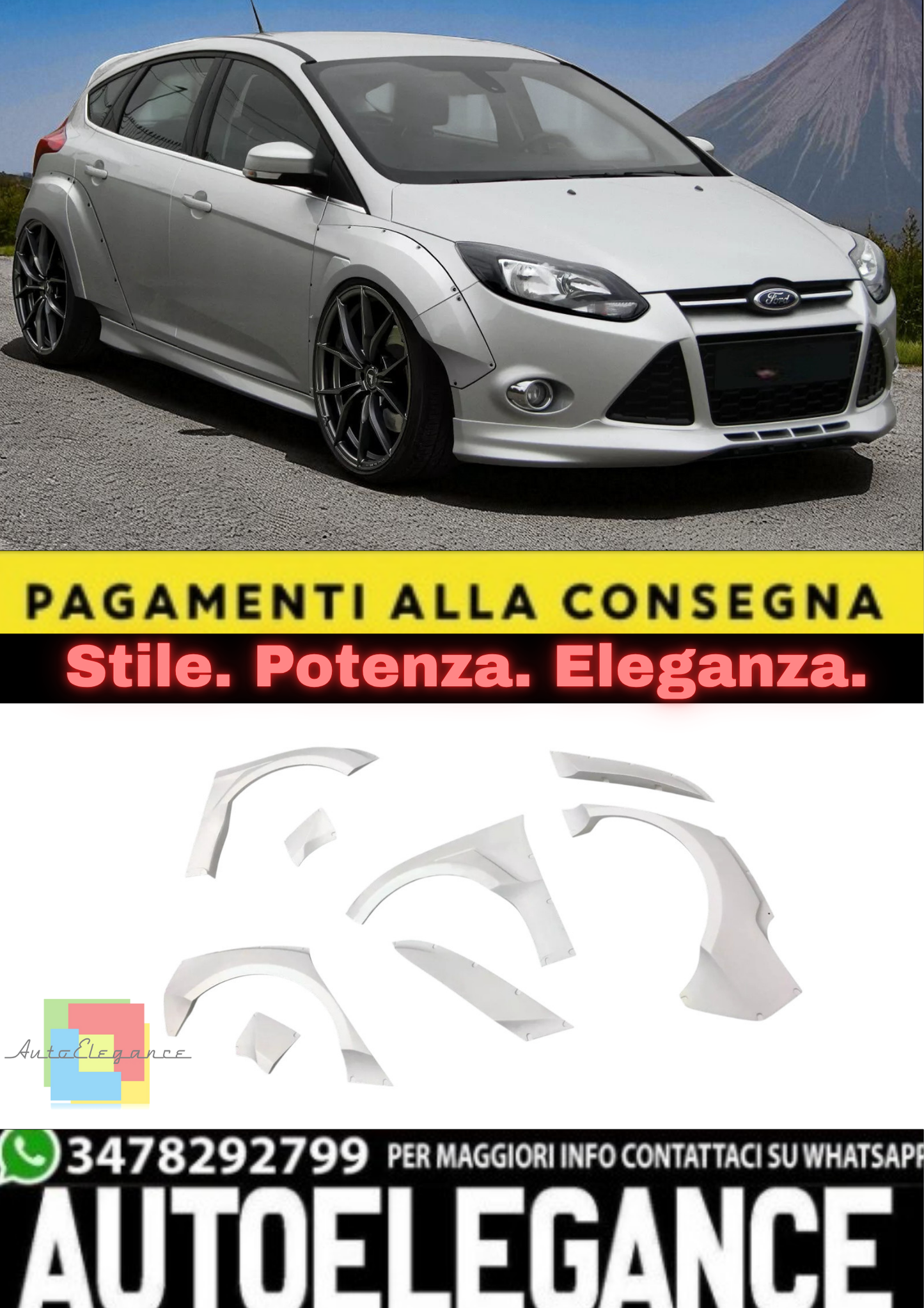 💫Kit Widebody RS Look per Ford Focus Mk3 (2011–2018) – Kit Carrozzeria 💫