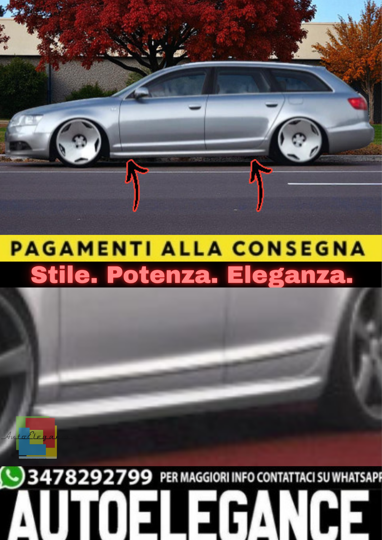 🔥Minigonne Laterali per Audi A6 C6 (4F) 2004–2011🔥