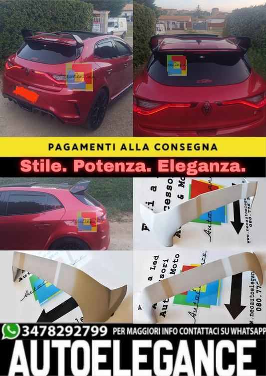 🔥0387✨RENAULT MEGANE 4 IV SPOILER POSTERIORE TETTO SPORTIVO RS ALETTONE 🔥✨