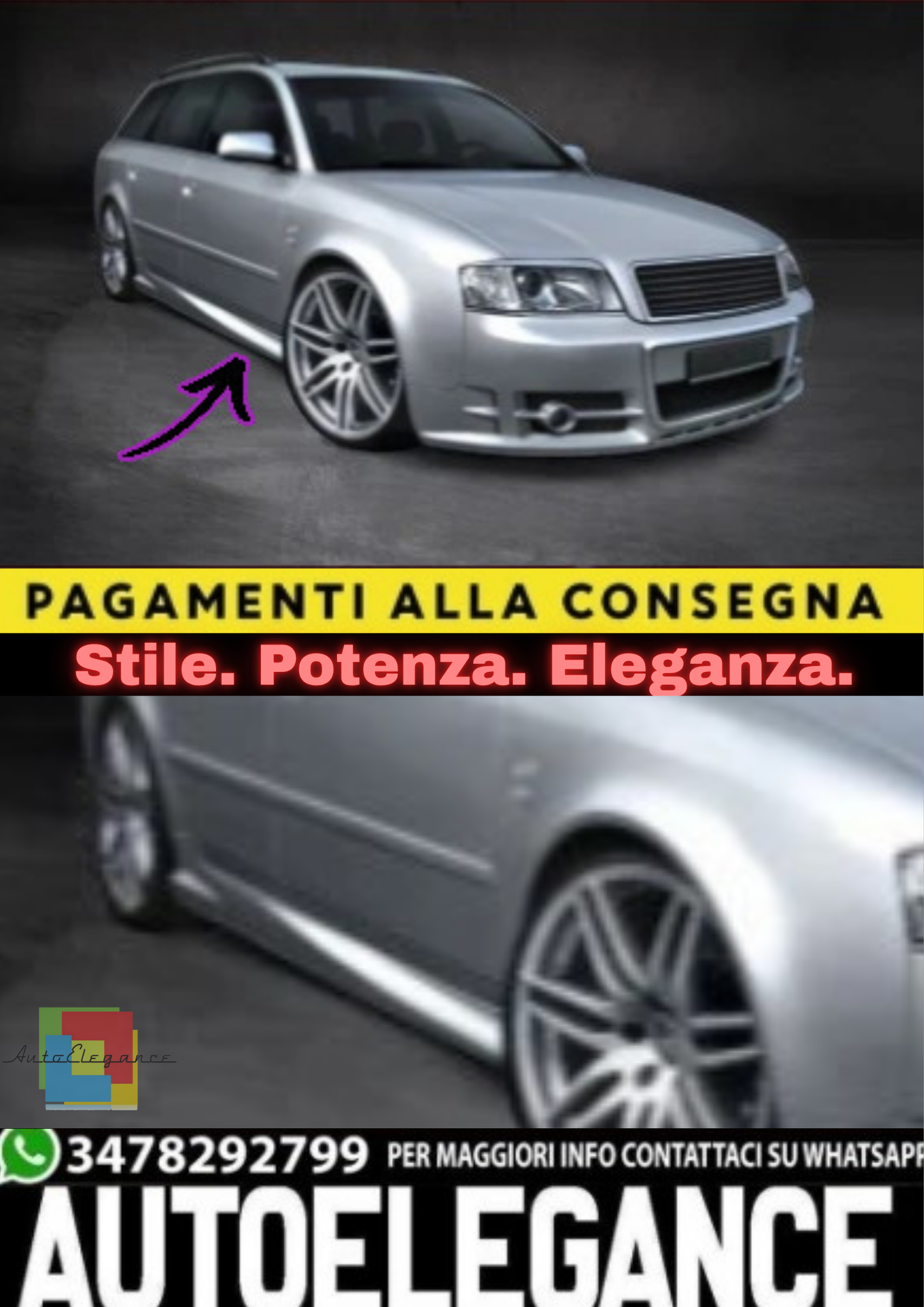 🔥Minigonne Laterali per Audi A6 C5 (4B) 1997–2004🔥