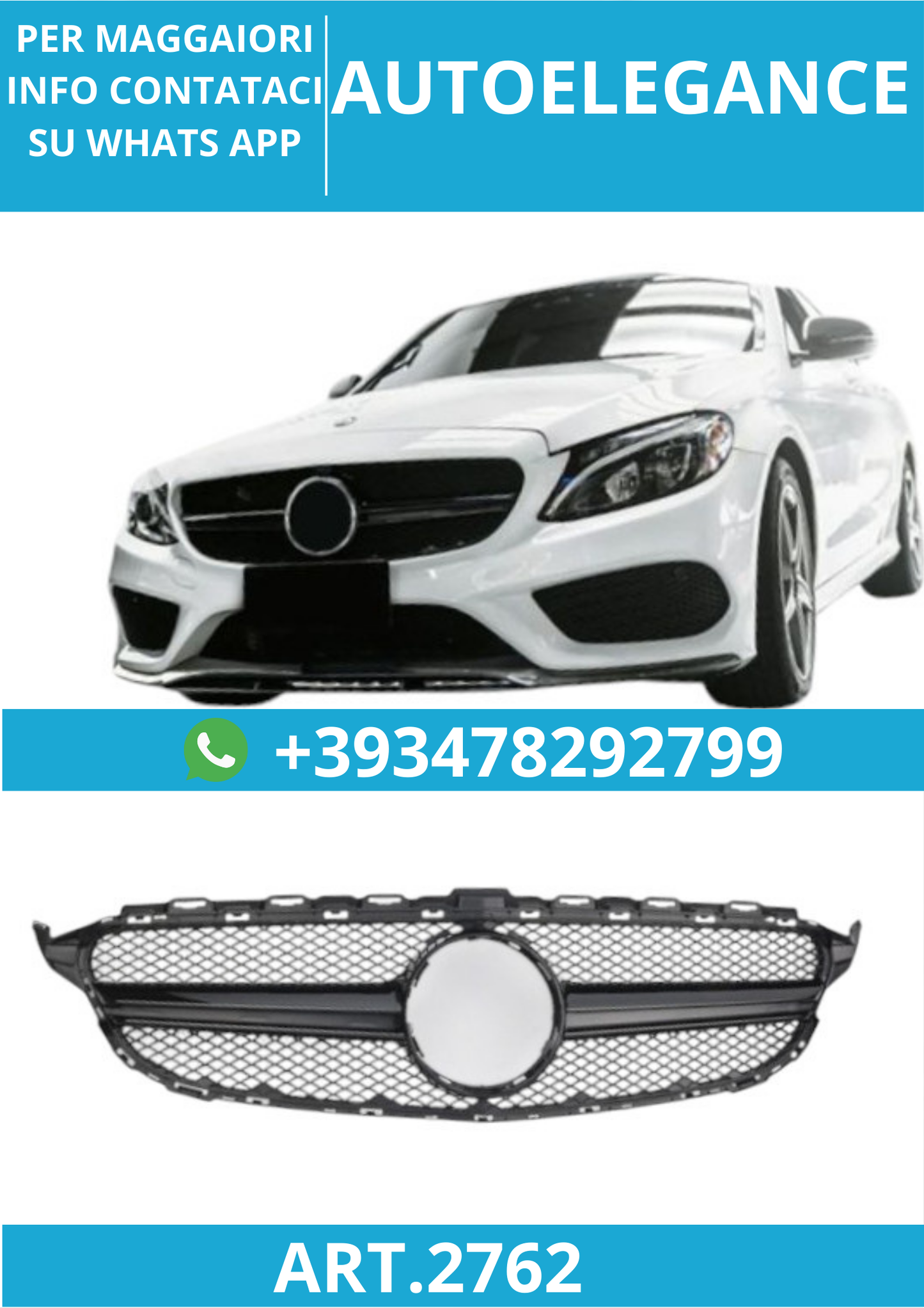 🔥ART.2762 Griglia Sport adatta per Mercedes W205 Classe C (2014–2018)🔥