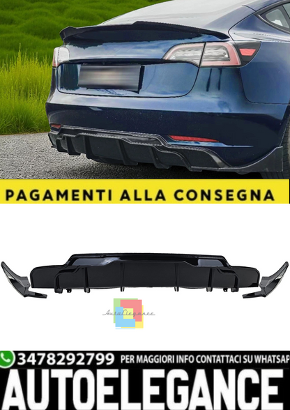 💫 Diffusore Posteriore Performance Nero Lucido adatto per Tesla Model 3 💫