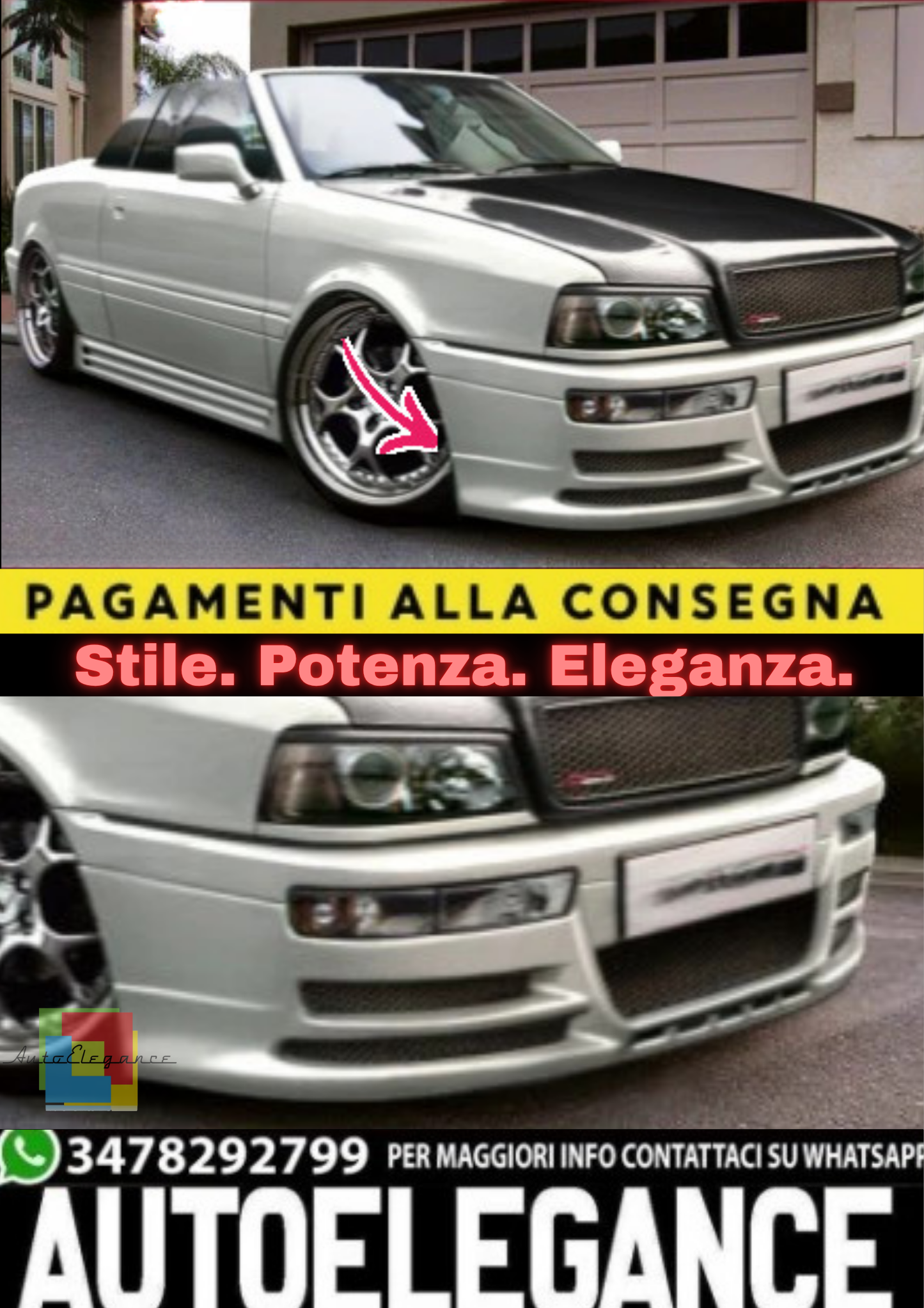🔥Paraurti Anteriore per Audi 80 B3 / B4 (1986–1996)🔥