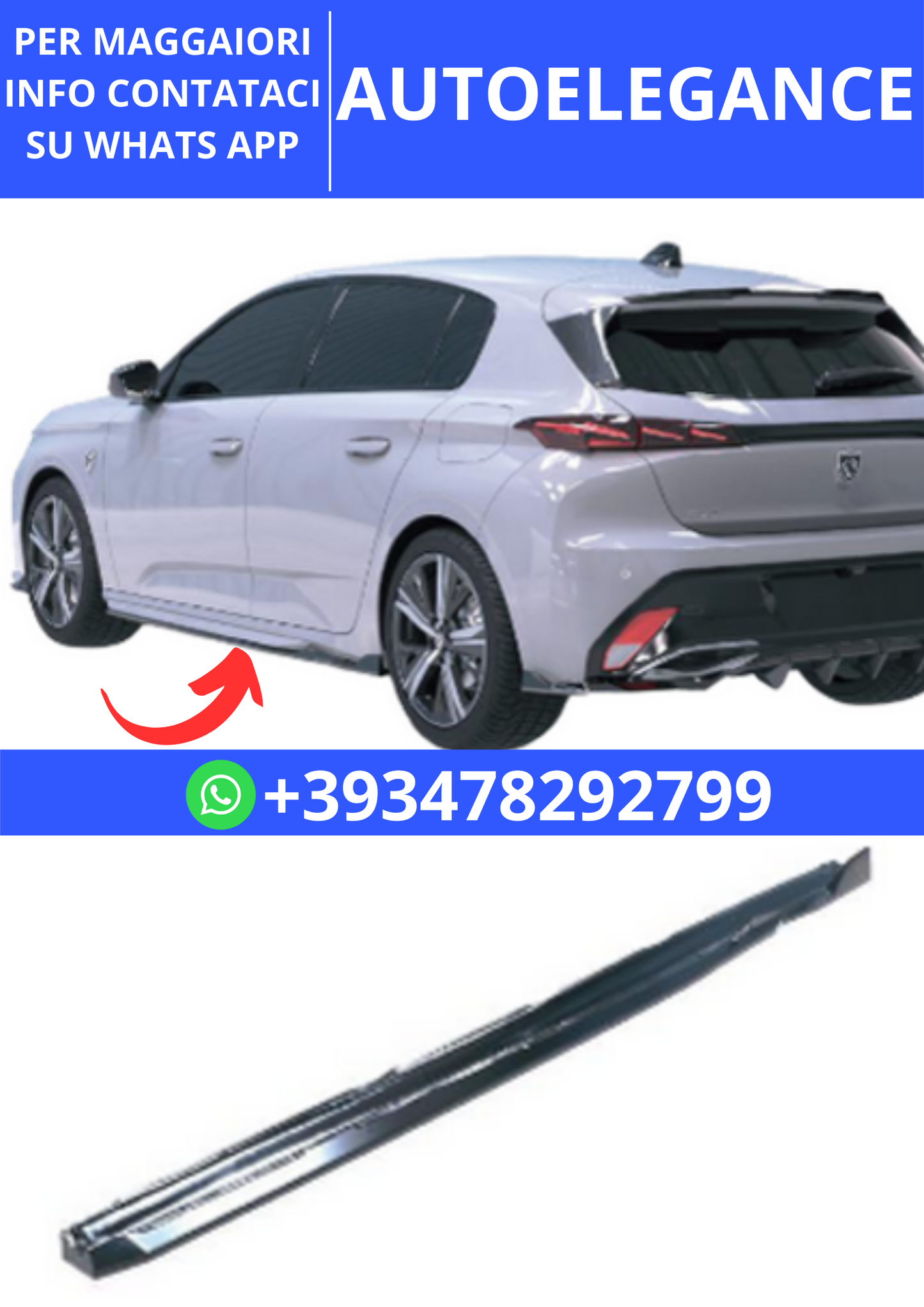 💫ART.2399 SOTTO MINIGONNE PEUGEOT 308 GT HATCHBACK MK3 2021💫