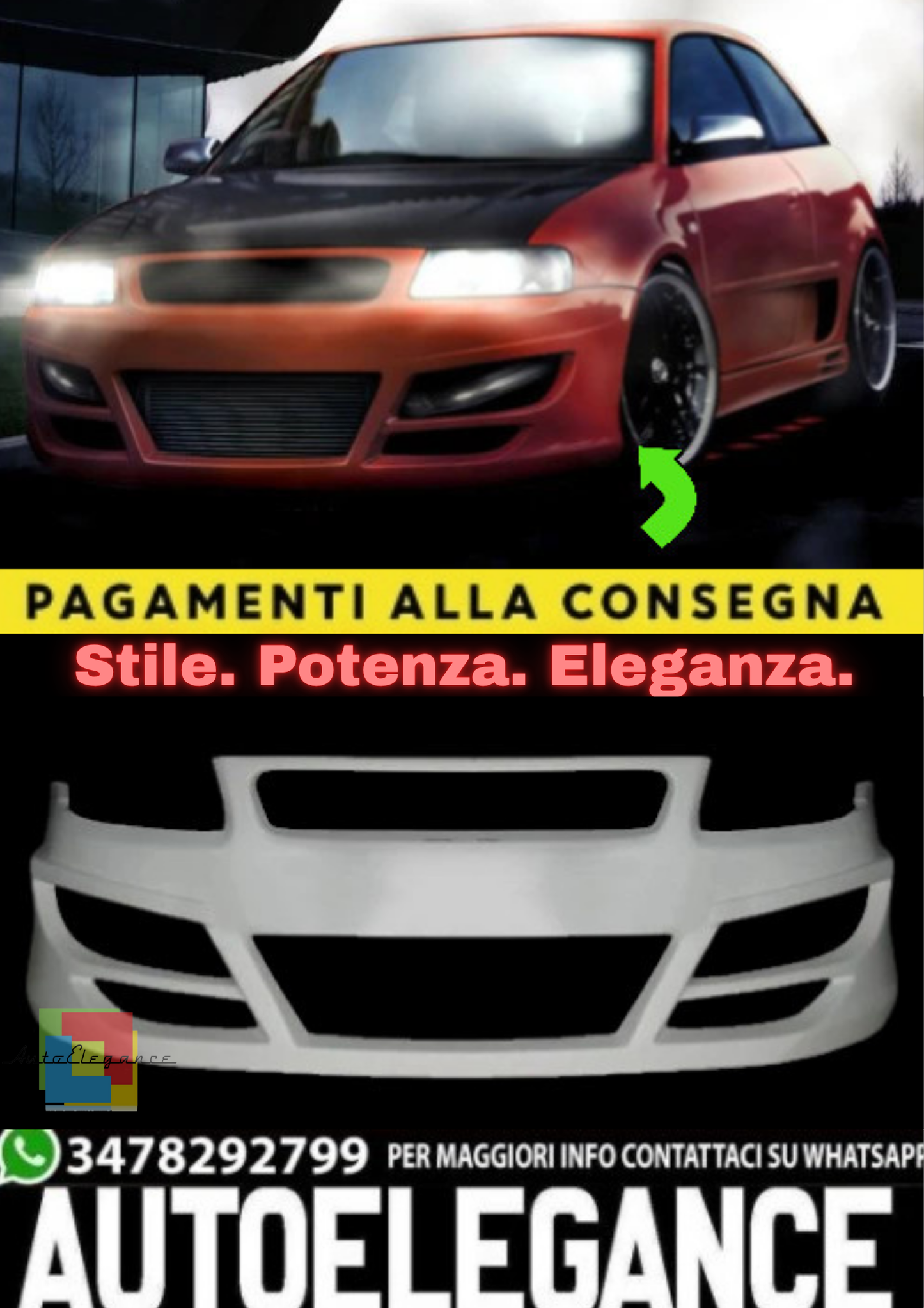 🔥Paraurti Anteriore adatto per Audi A3 8L (1996–2003)🔥