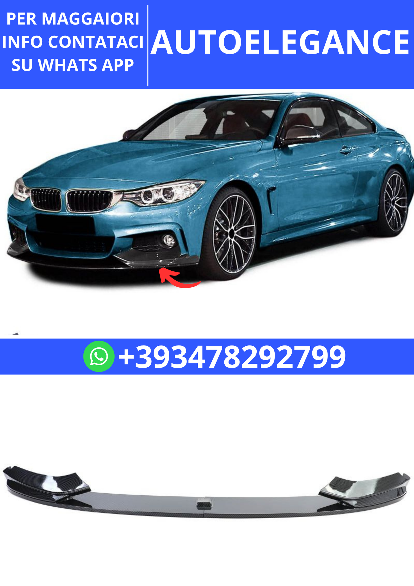 💫Splitter anteriore Carbon Look adatto per BMW Serie 4 F32 F33 F36💫
