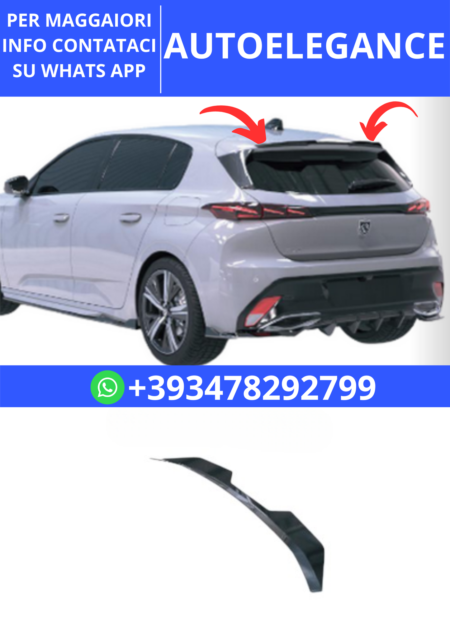 💫ART.2400 SPOILER PEUGEOT 308 GT HATCHBACK MK3 2021💫
