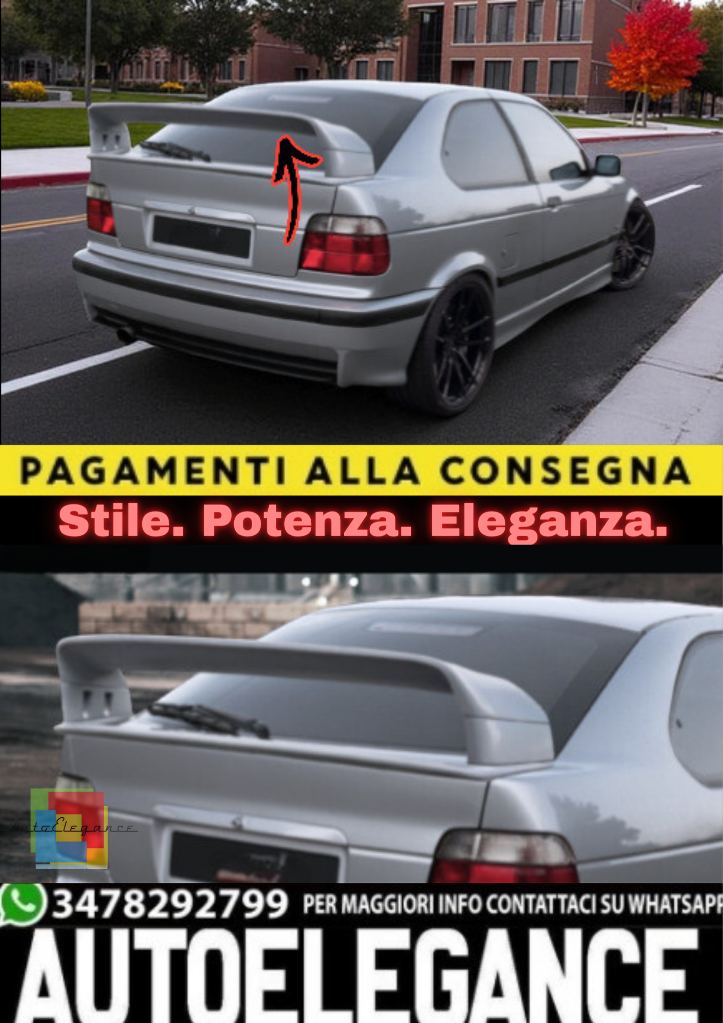 🔥Spoiler Posteriore per BMW E36 Compact (1993–2000)🔥