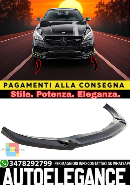 🔥Splitter Anteriore V4 in ABS Nero Lucido per Mercedes-AMG CLA 45 C117 🔥