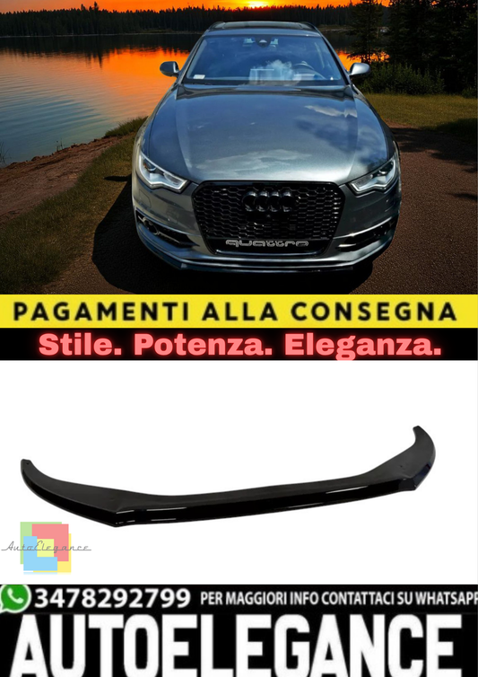 🔥Splitter Anteriore V2 in ABS Nero Lucido per Audi A6 C7 S-Line🔥 (Copia)