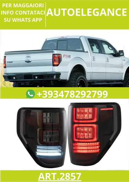 🔥ART.2857 Fanali Posteriori a LED Fumé con Sequenziale – Ford F-150 2009–2014🔥