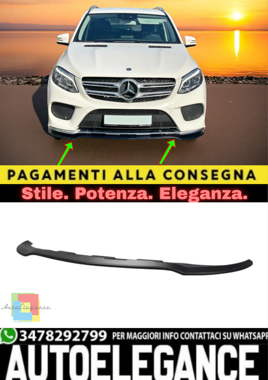 🔥Splitter Anteriore V1 in ABS Nero Lucido per Mercedes GLE W166 AMG-Line🔥