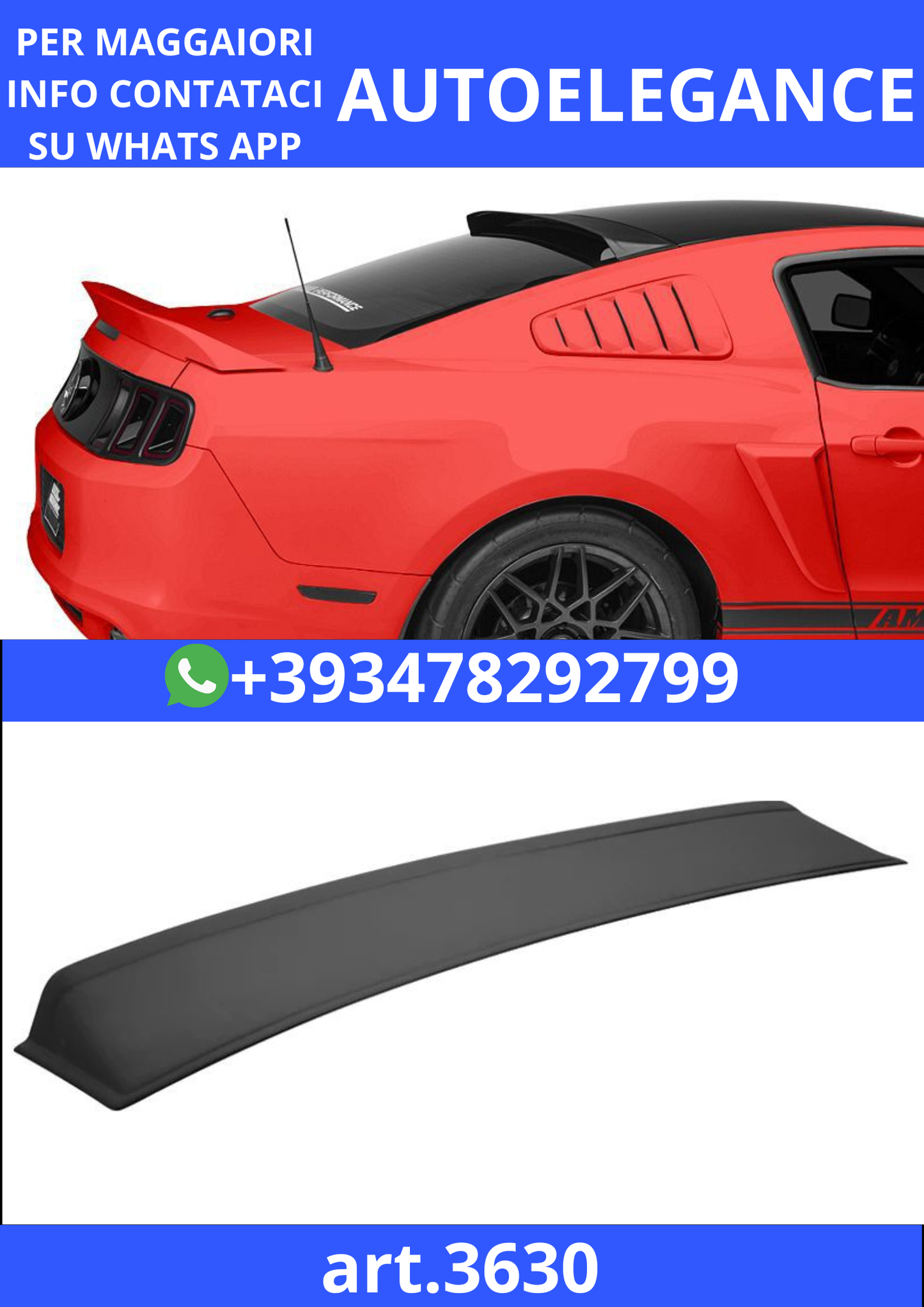 💫SPOILER TETTO ADATTO PER CHEVROLET MUSTANG 2005 - 2009💫