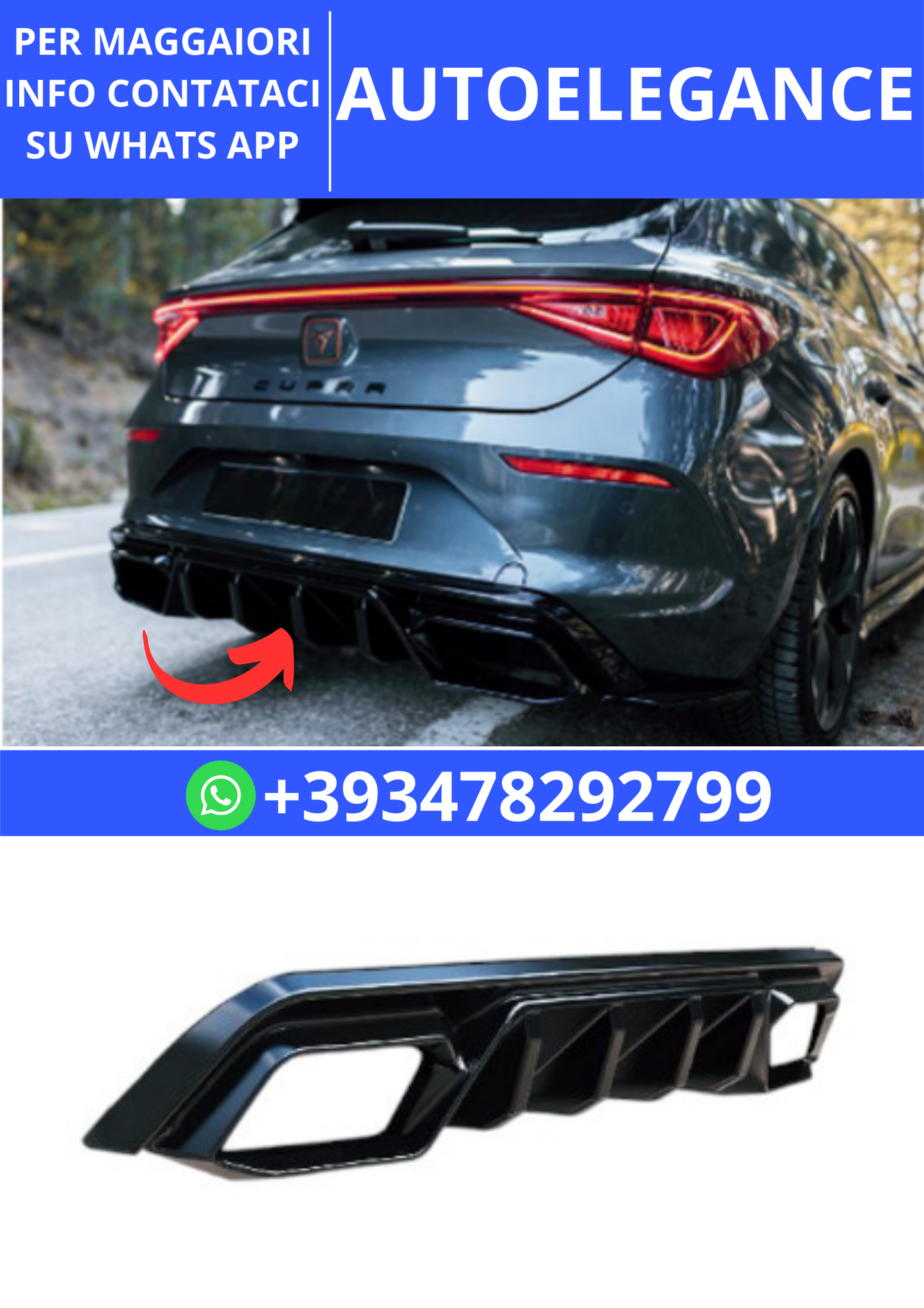 💫ART.2383 DIFFUSORE CUPRA LEON MK1 FACELIFT 2024+💫