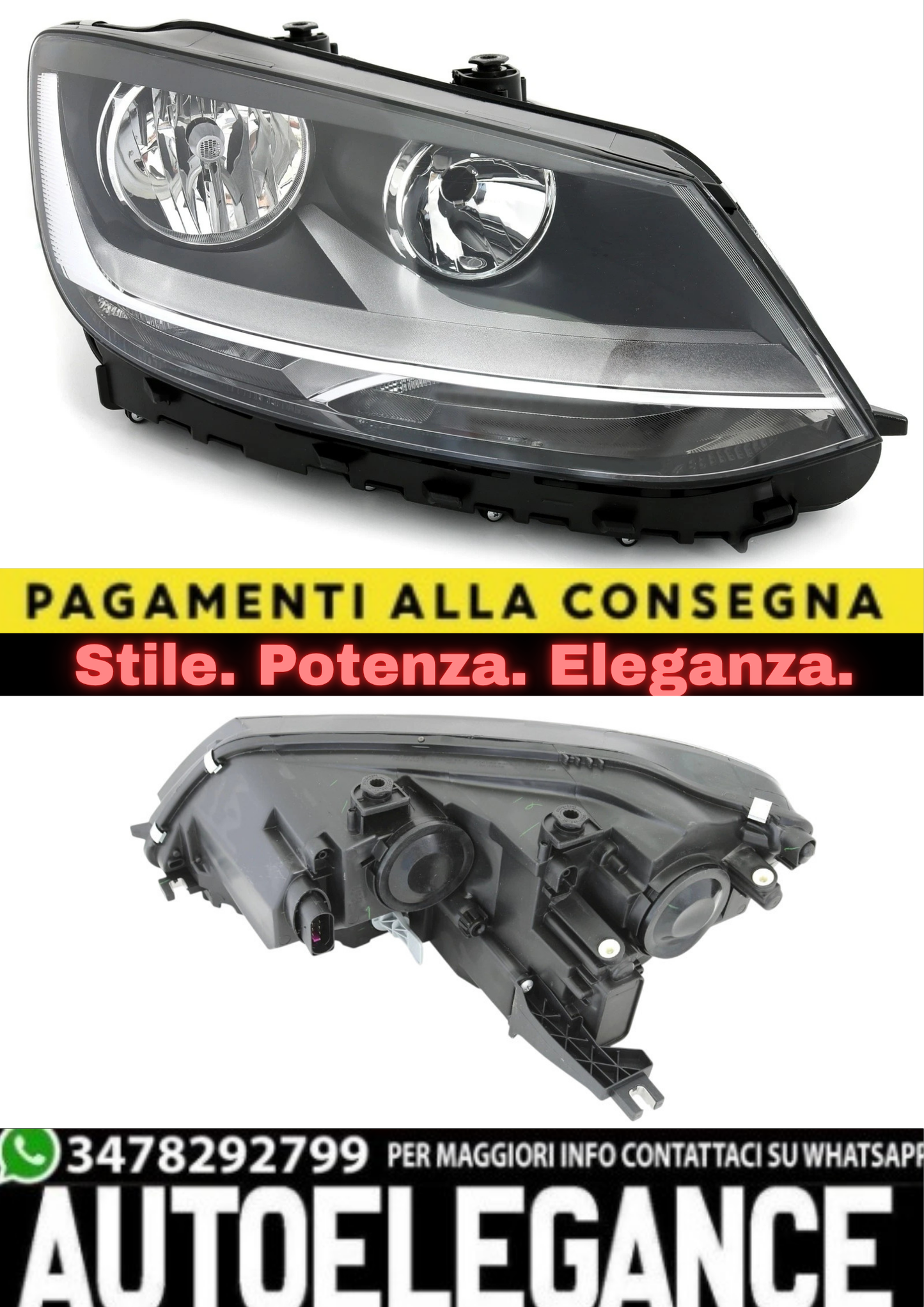 ⭐Faro Destro VW Sharan 7N 10–15 H7/H7 Alogeno + Regolazione LWR⭐ (Copia)