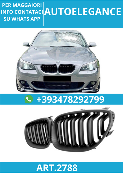 🔥ART.2788 Griglia Sportiva Opaca Piatta Nera adatto per BMW Serie 5 E60/E61 🔥