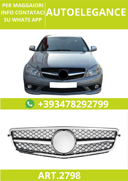 🔥ART.2798 Calandra Sport Nera e Cromata per Mercedes Classe C C204 / W204 🔥