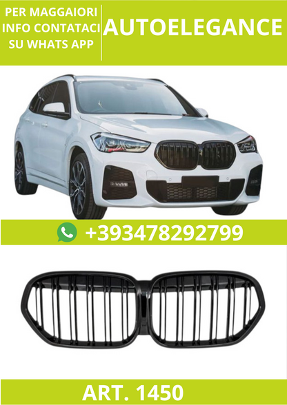 🔥ART. 1450 Calandra Sport Doppia Lamella Nera per BMW X1 F48 LCI (2019–2022)🔥