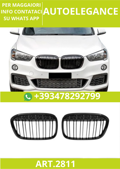 🔥ART.2811 Griglia Sport Doppia Lamella Nera per BMW X1 F48 (2015–2019)🔥