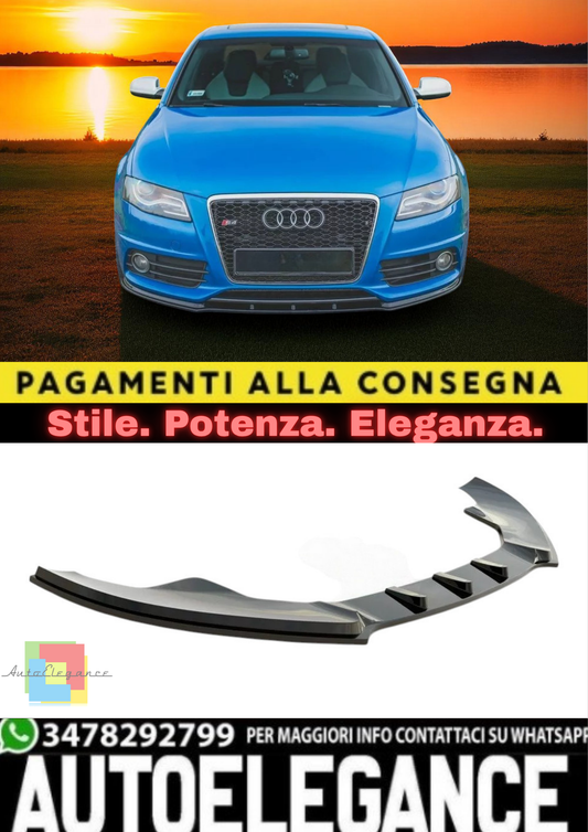 🔥Splitter Anteriore in ABS Nero Lucido per Audi S4 / A4 S-Line B8 (2008–2015)🔥
