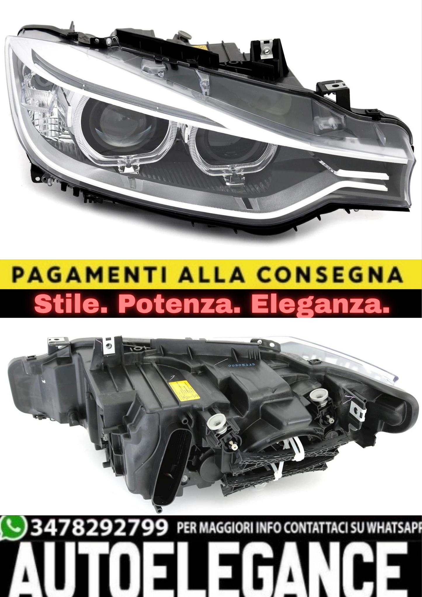 ⭐Faro Destro BMW Serie 3 F30/F31 11–15 Xenon D1S LED + Attuatore LWR⭐