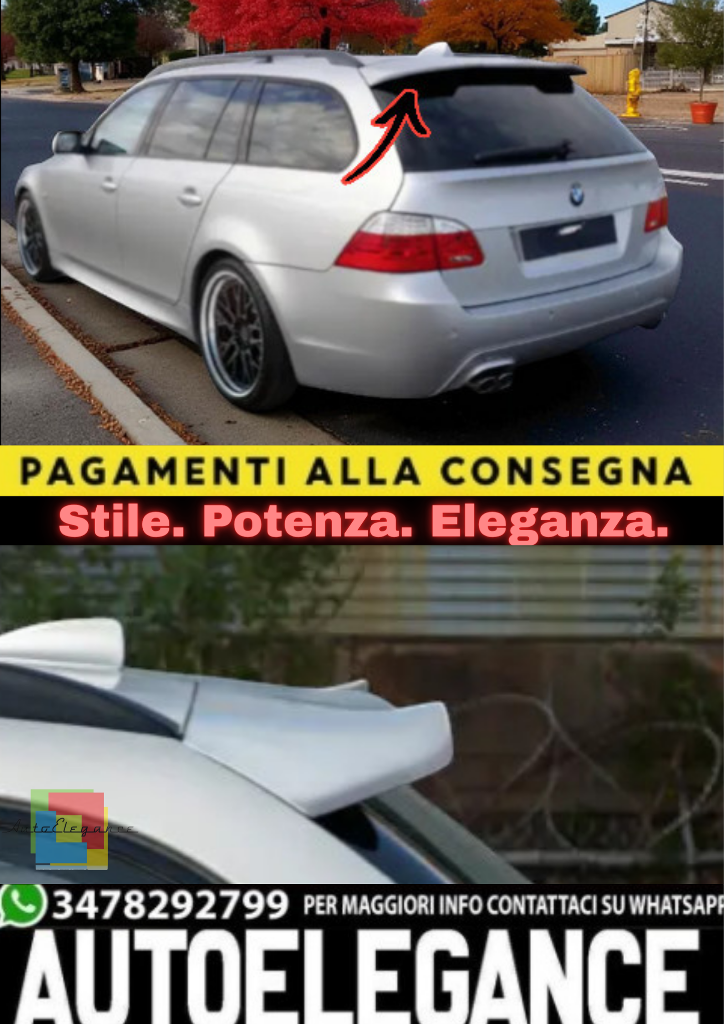 🔥Spoiler Posteriori per BMW Serie 5 E61 Touring (2004–2010)🔥