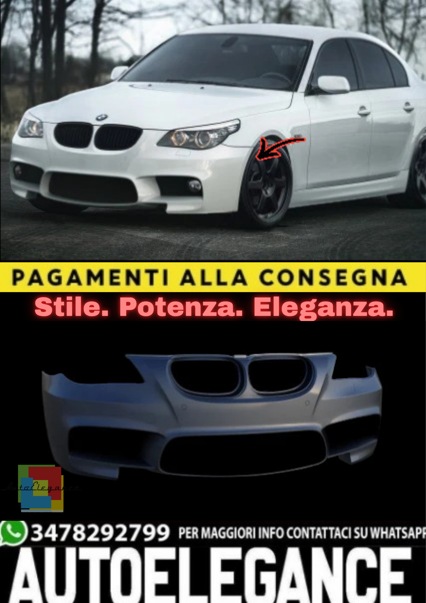 🔥Paraurti Anteriore per BMW Serie 5 E60 (2003–2010)🔥
