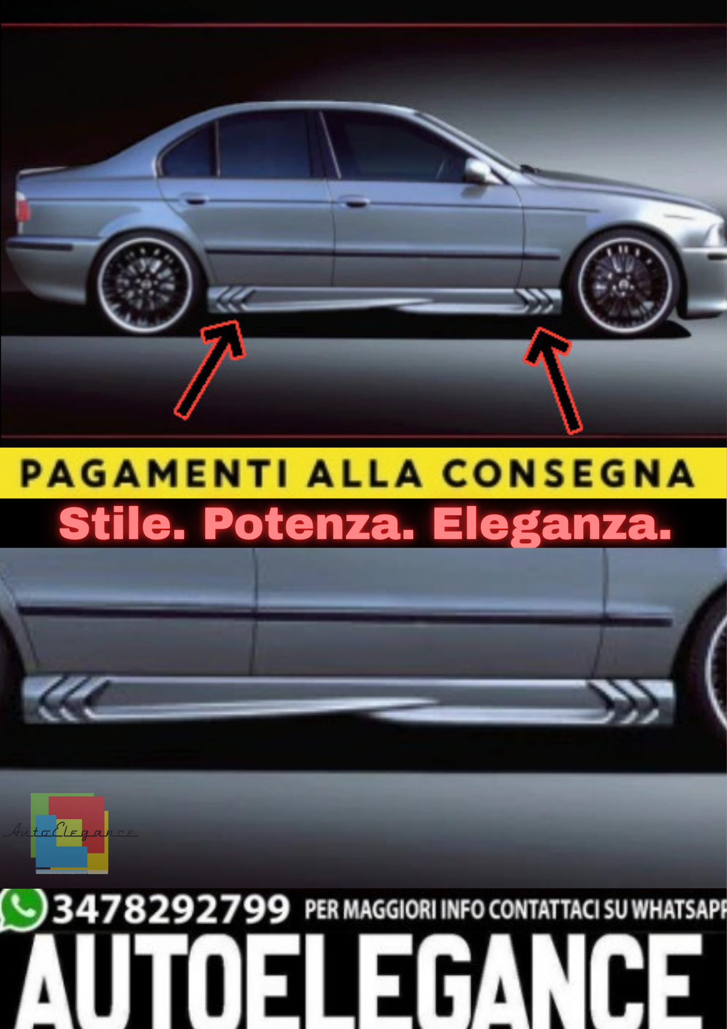 🔥Minigonne Laterali per BMW Serie 5 E39 (1995–2003)🔥
