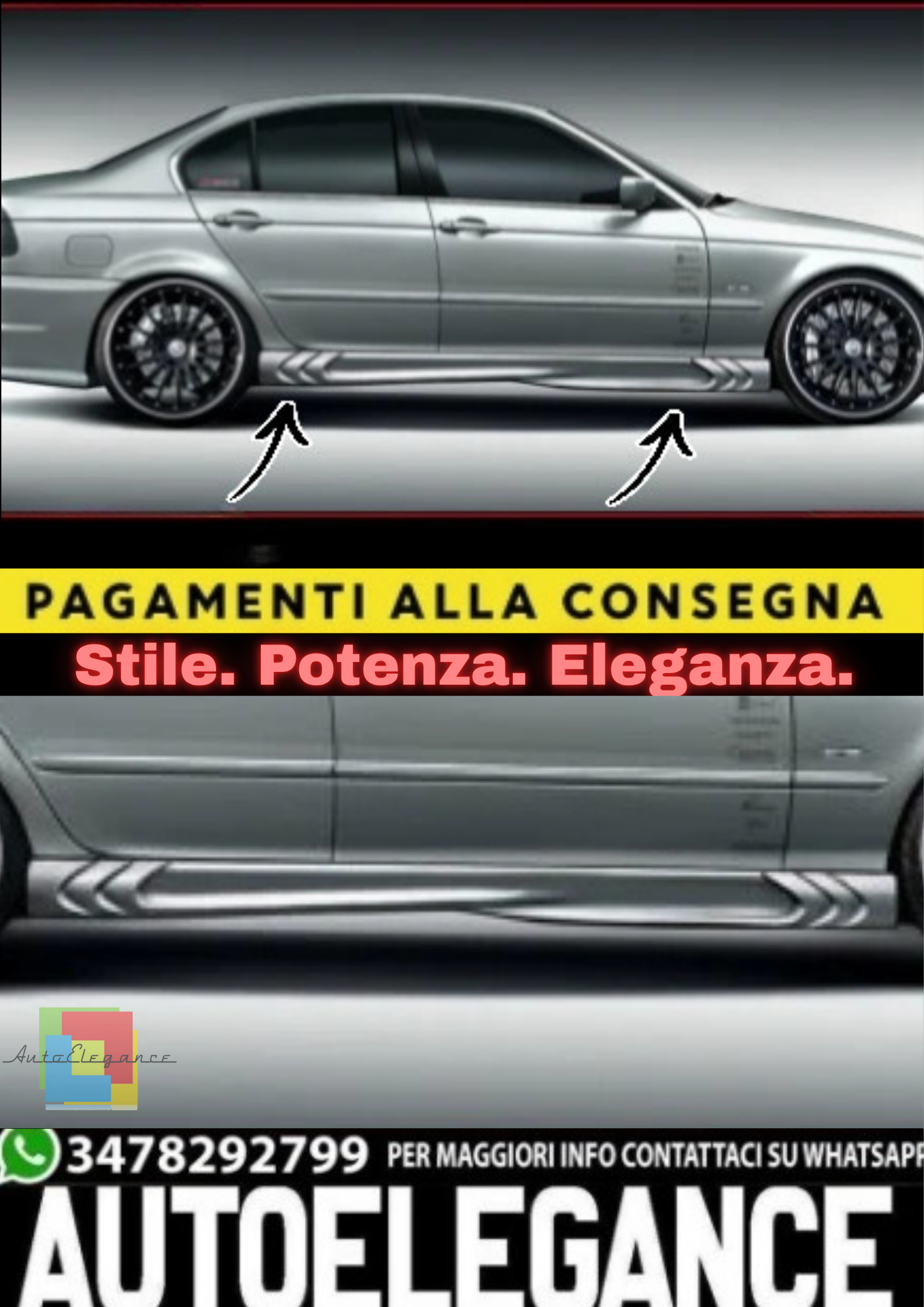 🔥Minigonne Laterali per BMW Serie 3 E46 (1998–2006)🔥