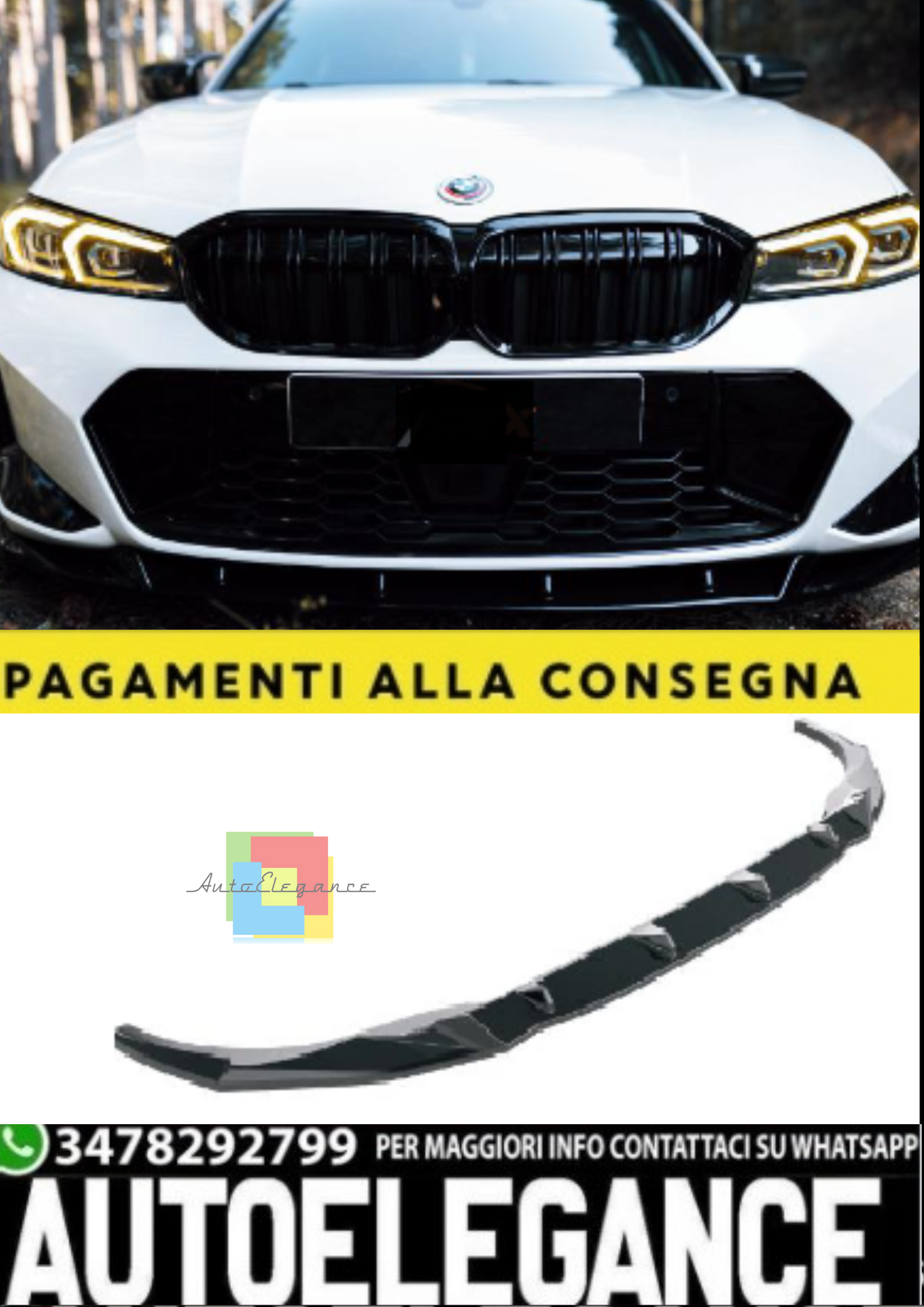 💫Front Splitter per BMW 3 Series G20/G21 M-Pack Facelift (2022+)💫