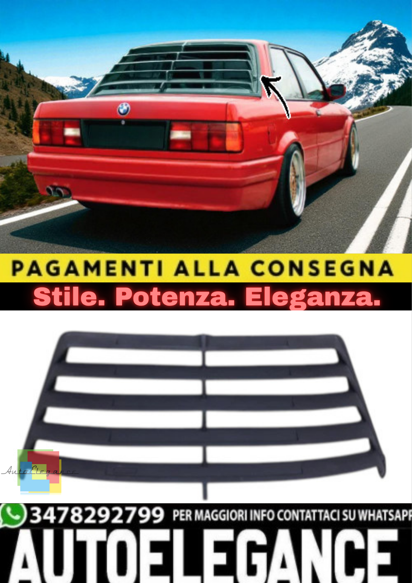 🔥LOUVER POSTERIORE BMW E30🔥