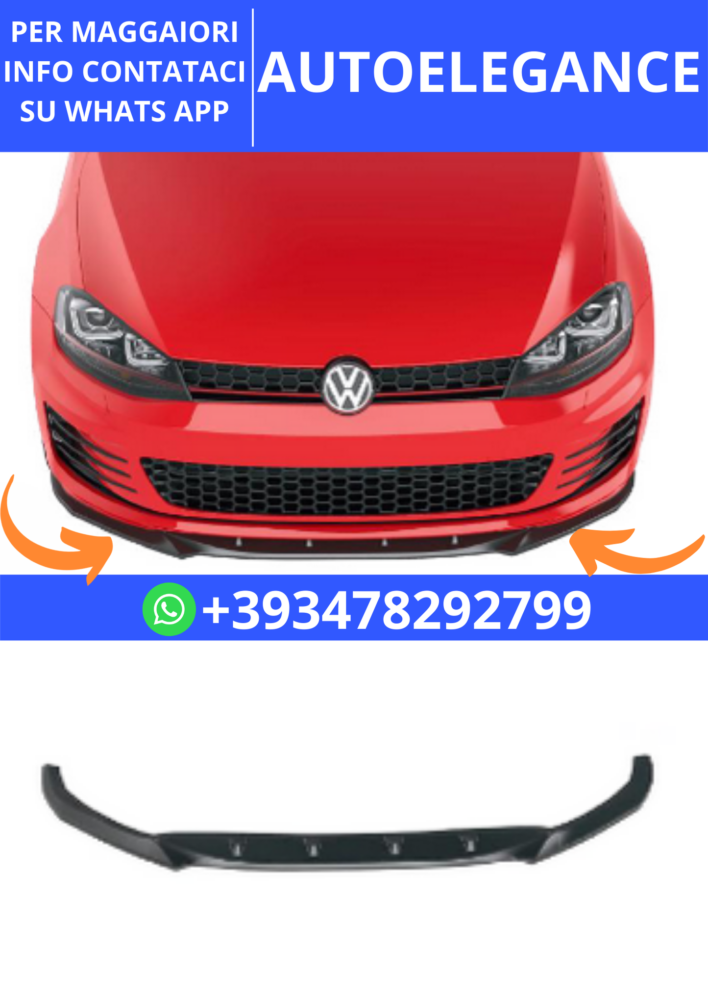 💫ART.2403 SPLITTER VOLKSWAGEN GOLF 7 GTI 2013-2016💫