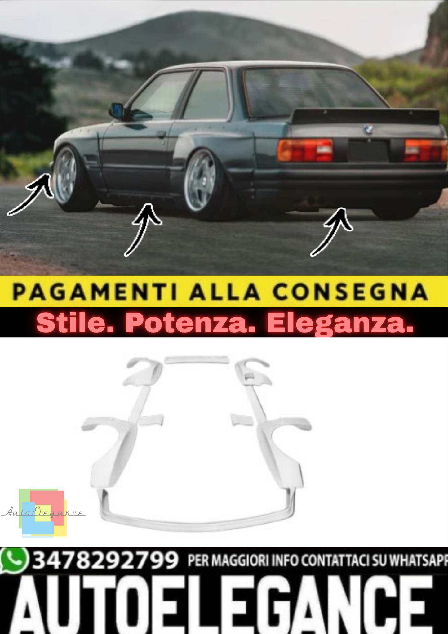 🔥 KIT WIDE BODY V2 PER BMW E30 (1982–1994) 🔥