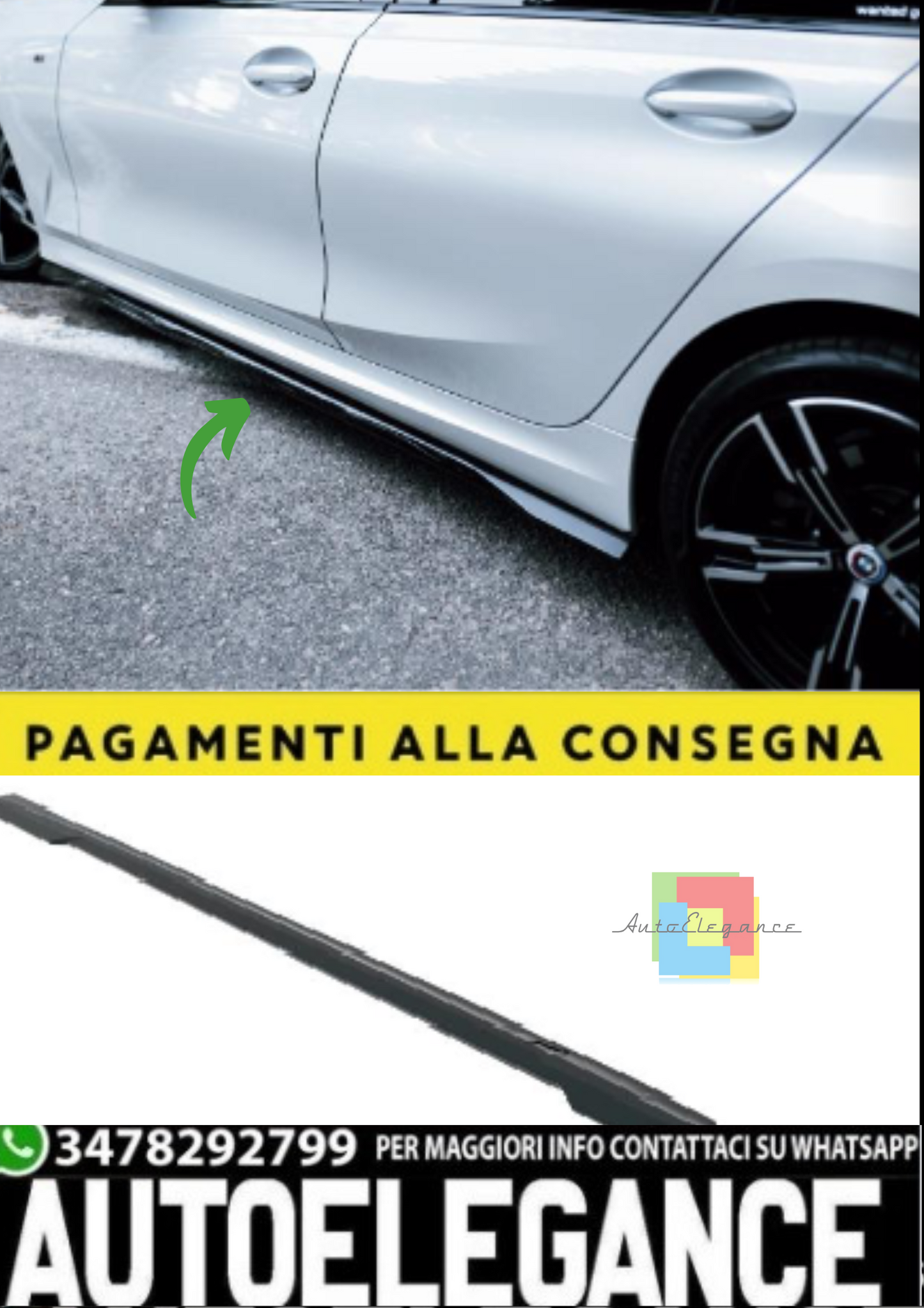 💫Minigonne Laterali (2 pz) per BMW Serie 3 G20/G21 M-Pack Facelift (2022+)💫
