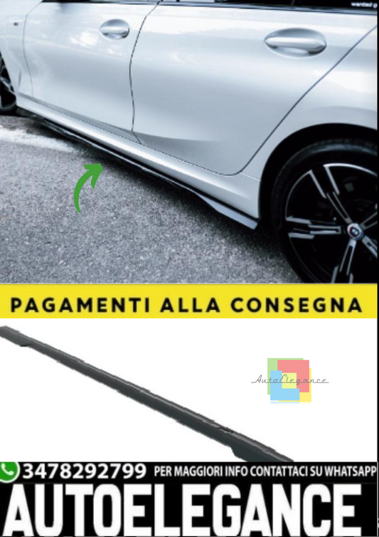 💫Minigonne Laterali (2 pz) per BMW Serie 3 G20/G21 M-Pack Facelift (2022+)💫