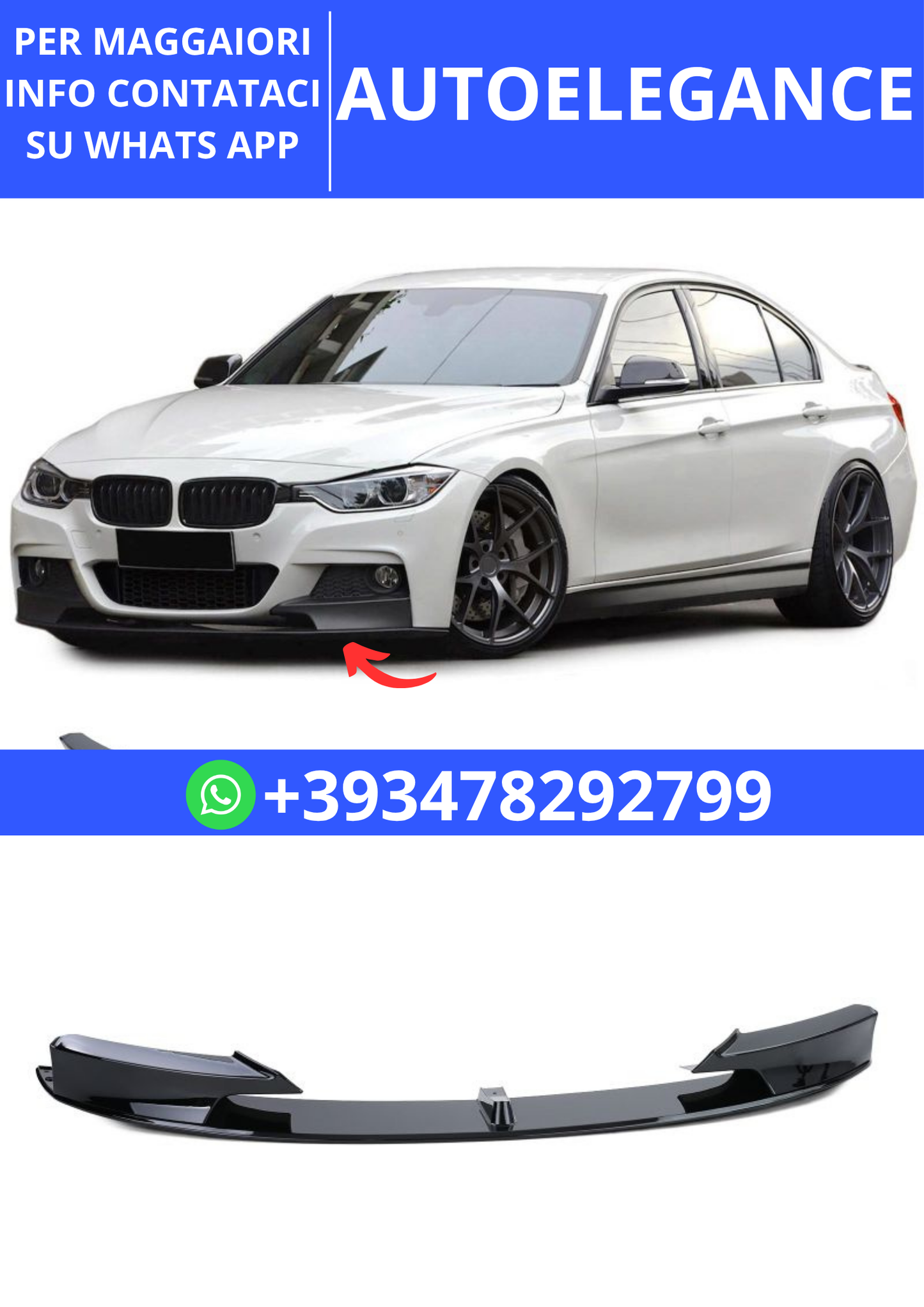💫Splitter Anteriore labbro paraurti prestazioni adatto per BMW F30 F31💫