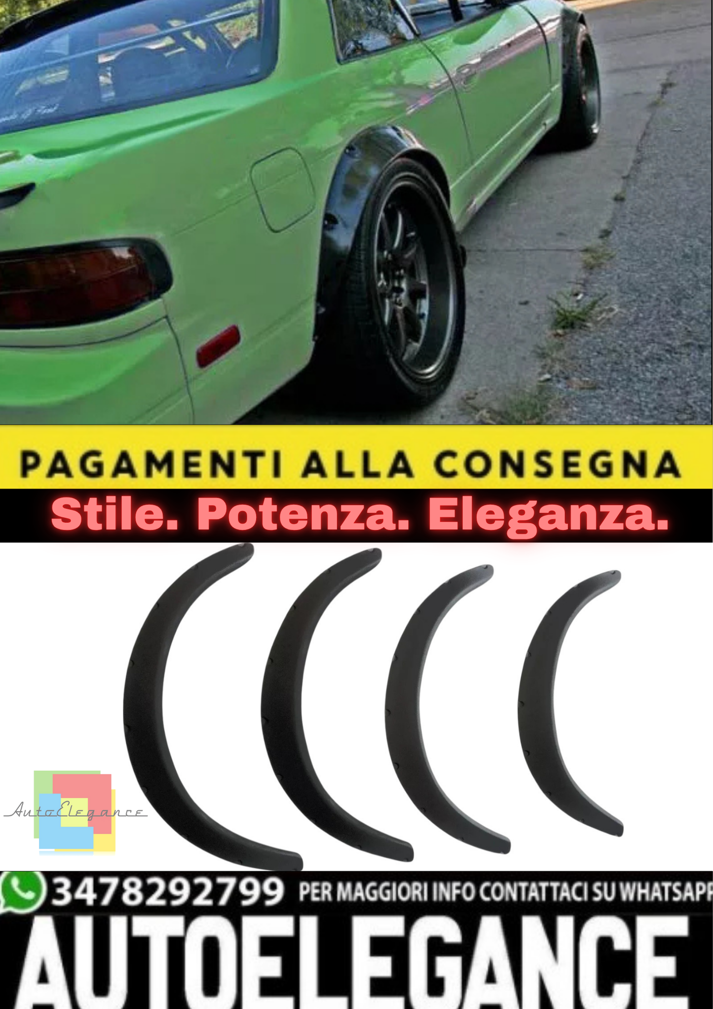 💫 Allargamento Parafango Universale JDM Style V2 – Fender Flares / Passaruota💫