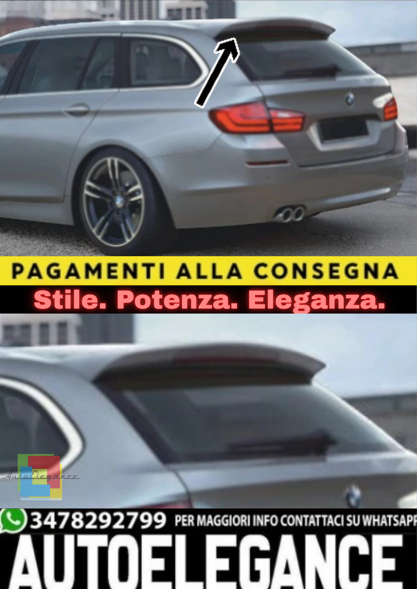 🔥SPOILER TETTO PER BMW SERIE 5 F10 / F11 (2010–2017)🔥