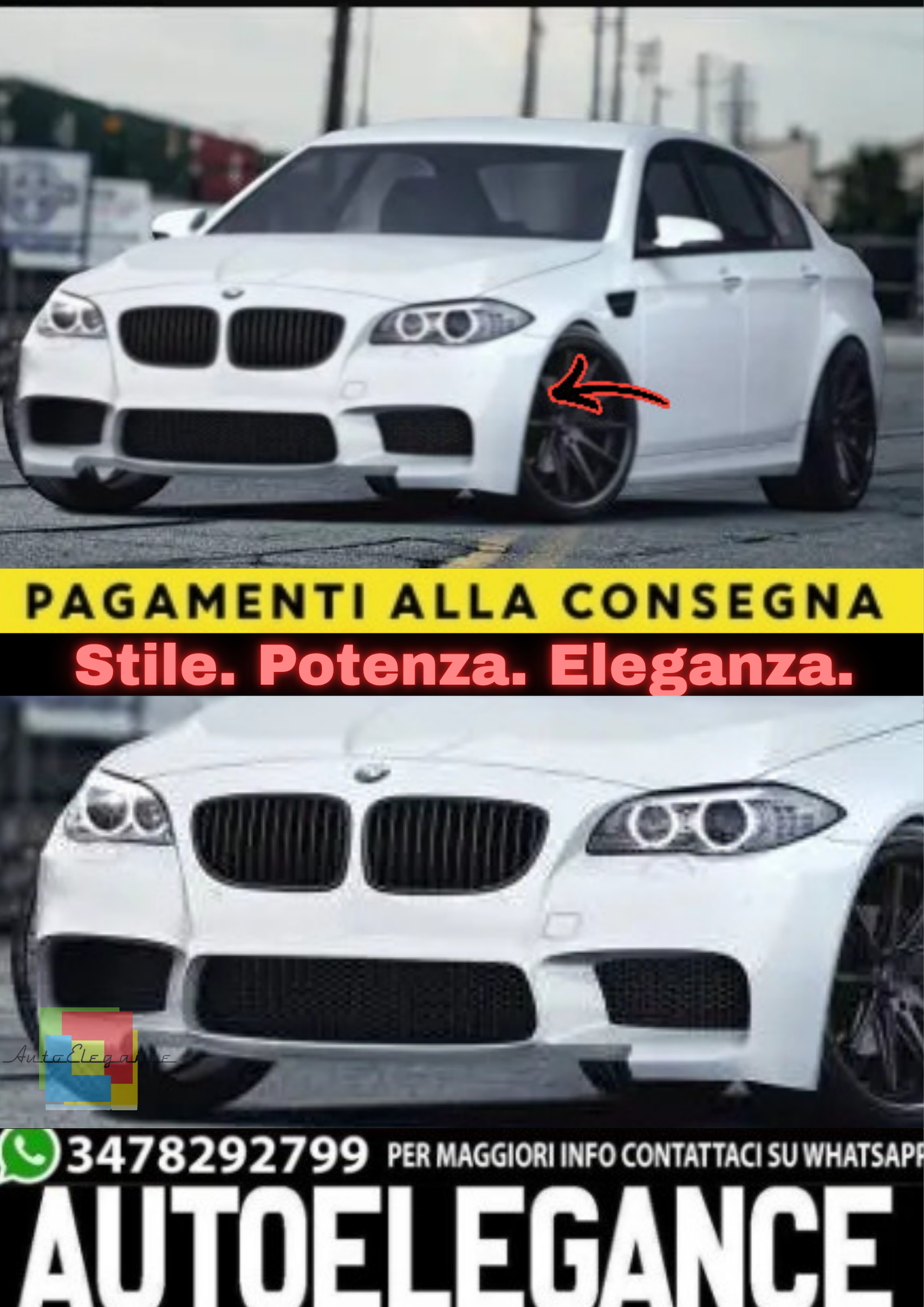 🔥PARAURTI ANTERIORE PER BMW SERIE 5 F10 (2010–2017)🔥